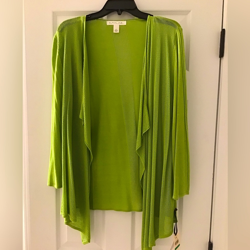 Eileen Fisher Bright Lime Open Drape Cardigan